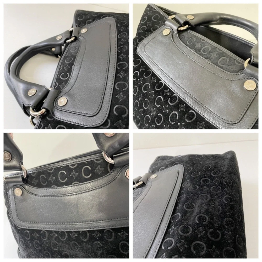 Celine black monogram suede and leather classic Boogie bag tote - Picture 3 of 10